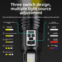 Linterna de Doble Luz OEM con Zoom, Recargable por USB C, 400LM, 500M, Banco de Energía 18650, Linterna de Rescate para Camping y Actividades al Aire Libre, con Logotipo Personalizado
