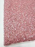 Tissu en dentelle à mailles perlées avec des paillettes brillantes, directement de l'usine