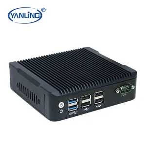 YanLing pas cher prix mini pc sans ventilateur double nic Nano Intel J1900 quad core support wifi
