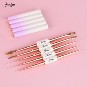 Nuevo Set de Pinceles para Decoración de <span class=keywords><strong>Uñas</strong></span> 3D de Doble Punta con Mango Metálico Rosa/Blanco y Pelo de Nailon/Kolinsky, Llegada en <span class=keywords><strong>2023</strong></span> - Product Image 5