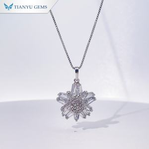 Collar de circonita cúbica con forma de flor y pétalos trapezoidales múltiples de Tianyu Gems, regalo de joyería para mujer - Product Image 2