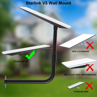 Kit de montage mural pour antenne Starlink V5, adaptateur de tuyau métallique, support réglable en hauteur