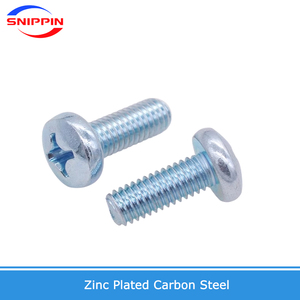 Vis à tête ronde à embase cruciforme en acier au carbone zingué de qualité 2, norme américaine, marque Snippin, ANSI/ASME B18.6.3P - Product Image 2