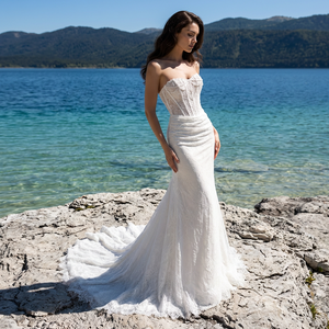 Lsqx137 Wedding Dresses Mermaid Gowns for Brides Bridal Dress Beads Lace Corset Bride Lace Customize Robe De Marie Jancemebr - Product Image 1