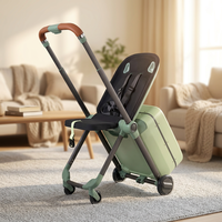 Valise-chariot pour enfants, valise de voyage multifonctionnelle 2 en 1 pour tout-petits, chariot pliable pour bébé, bagage à roulettes