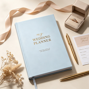 Diario de Tapa Dura para Planificador de Bodas con Impresión en Dorado y Encuadernación Cosida, Organizador de Regalo para Planificación de Bodas de Ensueño - Product Image 4
