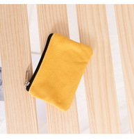 Tas penyimpanan Logo kustom hadiah promosi Logo panas warna murni sederhana dompet koin kecil kanvas katun dompet Mini