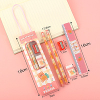 Promotionnel bricolage papeterie ensemble cadeau en gros fournitures produit bureau école ensemble avec règle gomme taille-crayon crayons