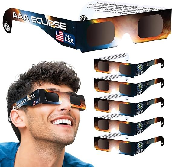 Solar Eclipse Glasses - AAS Approved 2026 - ISO Certified 12312-2 & CE Certified Lunette Eclipse Solaire