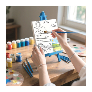 Ensemble de peinture <span class=keywords><strong>acrylique</strong></span> de papeterie d'art scolaire de haute qualité avec des planches de toile appropriées pour la peinture des enfants - Product Image 4