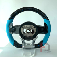 Nuevo Diseño de Volante AMG en Fibra de Carbono Forjada Azul para Mercedes Benz Clase C W201 W202 W203 W204 W205 W206 C63 C43 G63 C300