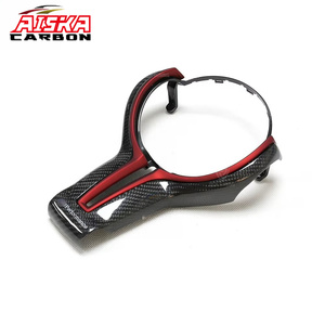 AISKA Garniture de volant en fibre de carbone rouge, argentée ou bleue en option pour BMW F80 M3 F82 F83 M4 F10 M5 F06 F12 F13 M6 F85 X5M F86 X6M - Product Image 4