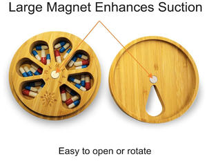 2024 Hot-Selling 100% Bamboo Medicine <b>Box</b> Partition Flexible Portable Enough Capacity Dispenser <b>Pill</b> Storage <b>Box</b> Seven Days - Product Image 3