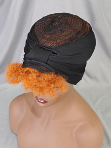 Perruque bandeau afro bouclée frisée, 100% <span class=keywords><strong>cheveux</strong></span> humains, entièrement faite à la machine, <span class=keywords><strong>avec</strong></span> <span class=keywords><strong>frange</strong></span>, couleur ombrée, coupe pixie pour femmes - Product Image 2