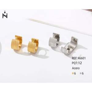 Klara <b>Huggie</b> Earrings Gold <b>Silver</b> Acero 6mm Minimalist Unisex Everyday Wear Ref46601 - Product Image 1