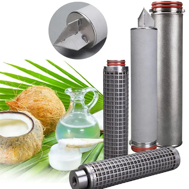 High temperature resistance stainless steel pleated filter cartridge ideal for aggressive solvents viscous and hot solution