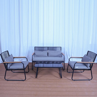 Ensemble de canapés simples d'extérieur modernes pour cour, balcon, villa, chaise en rotin, meubles de jardin imperméables au soleil pour les loisirs en plein air