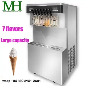 Commercial tabletop 7 flavors soft ice cream machine 4+3 mixed