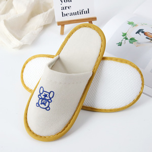 Pantofole Monouso Universali All'Ingrosso, Traspiranti in Cotone e Lino, Antiscivolo per Camere d'Albergo, Logo Personalizzabile, Confezione in Scatola - Product Image 4