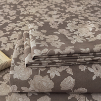 Parure de draps modernes en mélange de lin à motif végétal imprimé – Drap plat, drap-housse, taies d'oreiller – Écologique, lavable en machine 40