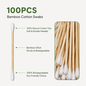 Hisopos de Algodón Desechables de Bambú y Algodón Biodegradables de Alto Estándar, Zero Waste, para Maquillaje, Limpieza de Oídos, Uso Diario - Product Image 6