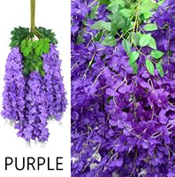 Fleurs artificielles de glycine violettes de 1,1 m, guirlande suspendue en soie pour décoration de mariage et de fête