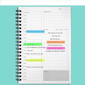 LABON Black Daily <strong>Planner</strong> Undated <strong>Hourly</strong> <strong>Planner</strong> 150 Pages Time Management Manual and <strong>Planner</strong> - Product Image 3
