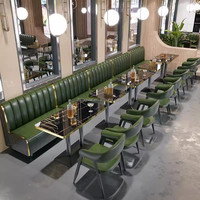 Ensemble de mobilier moderne en cuir pour restaurant, banc en forme de U, chaise de table pour école, parc, hôtel, café, bistro