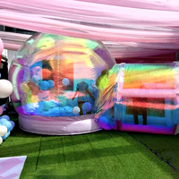Dôme gonflable irisé coloré en PVC pour jeux et camping, tente bulle d'extérieur 3M/4M/5M avec souffleur