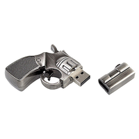 Clé USB haute vitesse USB2.0 USB3.0 en métal, modèle revolver, clé USB créative en forme de pistolet en alliage de zinc, prise en charge de l'impression de logo OEM
