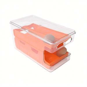 ALLIFEMAX Organizador Rodante Automático de Huevos Grandes con Tapa Contenedor de Almacenamiento de Huevos de Plástico Fácil de Tomar para Refrigerador de Alimentos - Product Image 5