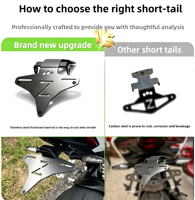 Support de plaque d'immatriculation à queue courte en acier inoxydable pour moto, support arrière modifié pour Zhangxue 500RR 820RR