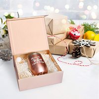 Boîte pliable en papier couleur Champagne blanc, emballage cadeau magnétique, haute qualité