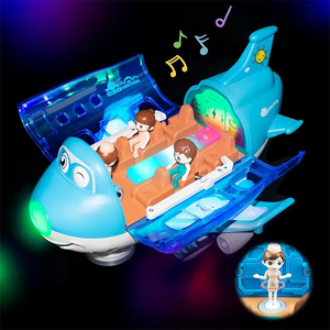 Nouveau dessin animé mignon <span class=keywords><strong>Airbus</strong></span> modèle d'<span class=keywords><strong>avion</strong></span> électrique musique légère <span class=keywords><strong>avion</strong></span> rotatif à 360 degrés 2-4 ans jouets d'intérieur en plastique pour enfant - Product Image 4
