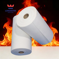 Papier isolant réfractaire en fibre céramique, conductivité thermique 0,075, température de fonctionnement 1260°C pour chaudière industrielle et four