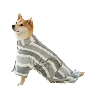 Striped <b>Dog</b> <b>Bath</b> Robe Sml Absorbent Towel For Medium Large <b>Dogs</b> Pet Clothes - Product Image 5