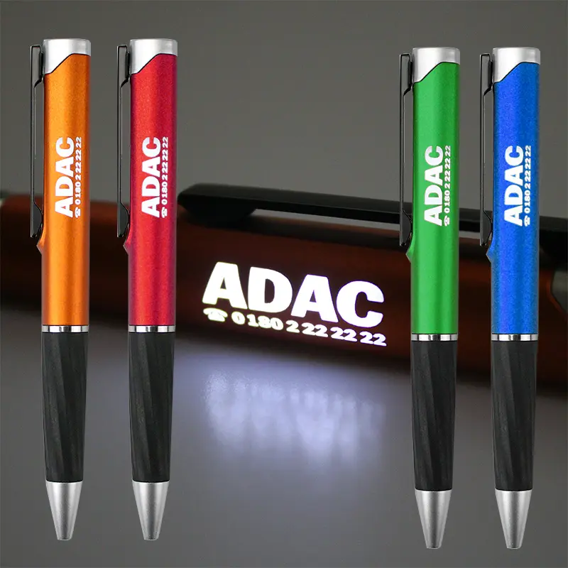 2020 custom branded promotional gift led light up Glow laser Logo multifunctional pen