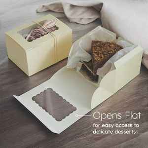 Hot Sell Custom Logo Printed Food-Grade Personalized Take Away Dessert Boxes Packaging Cookie <strong>Paper</strong> Box with Window for Bakery - Product Image 3