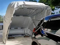 Abri de voiture rétractable et pliable, imperméable, avec structure en acier télescopique, revêtement poudré, design simple pour garage, camping, véhicule
