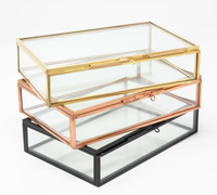 Boîte de rangement en verre, vitrine pour bijoux, bouquet de mariage, souvenir, organisateur de maquillage, salle de bain, salon, style américain, 501 ml