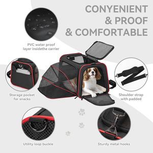 Handheld <b>Pet</b> <b>Carrier</b> Bag - Expandable Dual Compartment for Cats & Small <b>Pets</b> - Product Image 5