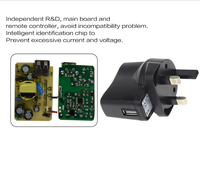 Pengisi Daya USB-A HYT AC DC EU US Plug 5V 1A CC CV Bersertifikasi CE ETL FCC UKCA Adaptor Daya Portabel untuk Jam Tangan