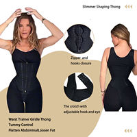 Bodysuit Terbuka dengan Ritsleting dan Pengait, Pakaian Kompresi Pembentuk Tubuh Wanita, Pengontrol Perut Fajase Colombianas Tahap 2/3, Pembentuk Tubuh Thong