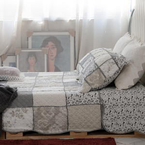 Juego de sábanas de cama de tamaño completo, edredón con estampado super king, colcha de algodón - Product Image 3