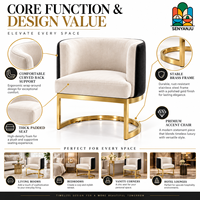 Fauteuil d'appoint rembourré en velours avec base cantilever en métal doré, dossier en forme de baignoire, rose, vert, noir, pour salon et maison