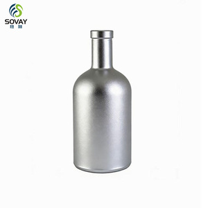 Botella de Vodka de Vidrio Electrochapado de Color Sovay con Tapón de Corcho, Capacidad de 375 ml, 500 ml, 750 ml, para Tequila, Whisky, Brandy, Sellado por Termoimpresión - Product Image 2