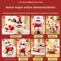 Peluche Électrique Danse du Lion de Style Chinois, Tendance et Alimentée par l'IA - Le Charme Porte-Bonheur Idéal pour le Nouvel An et les Cérémonies d'Ouverture de Porte