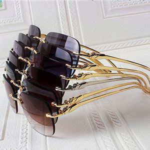 Gafas de Sol Retro de Metal con Cabeza de Leopardo, Lentes Degradadas, Montura Cuadrada sin Aro, para Hombre y Mujer, Moda 2022 - Product Image 6