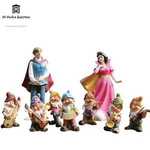Sculpture de dessin animé en fibre de verre <span class=keywords><strong>Blanche</strong></span>-<span class=keywords><strong>Neige</strong></span> et les Sept Nains pour l'extérieur, ornement avec couleur et taille personnalisées, décoration de la maison, cadeau - Product Image 6