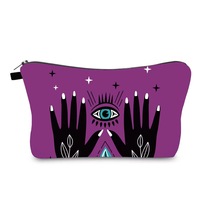 Pochette cosmétique en toile, style bohème, avec fermeture éclair, sac à maquillage polyvalent et trousse à crayons pour femmes et écolières, logo personnalisé avec doublure